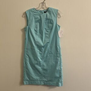 Worth New York Size 2 Teal Sleeveless Shift Dress Pocket NWT